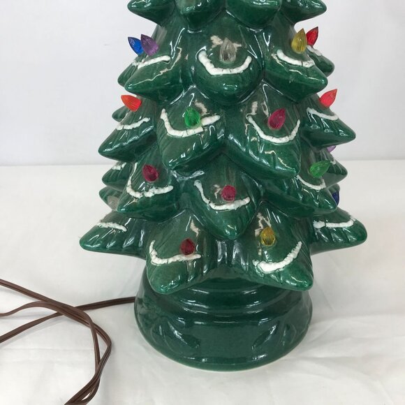 VINTAGE CERAMIC LIGHTED CHRISTMAS TREE 1957 18" - Picture 5 of 7